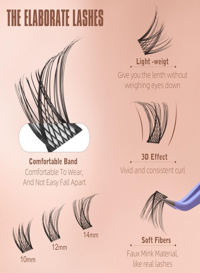 Geeneiya Medium Lash Clusters Short Wispy C Curl Eyelash Clusters 10-14MM Individual Eyelashes Natural Cluster Eyelash Extensions Natural Looking Cluster Lashes by Geeneiya (C Curl,10-12-14) - Image 3